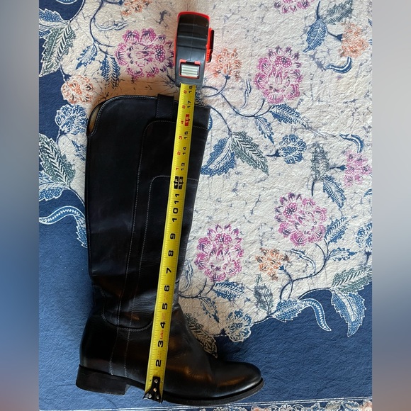 Frye Melissa Tall Riding Boots, black leather, knee high, low heel, size 9.5 - Picture 4 of 16